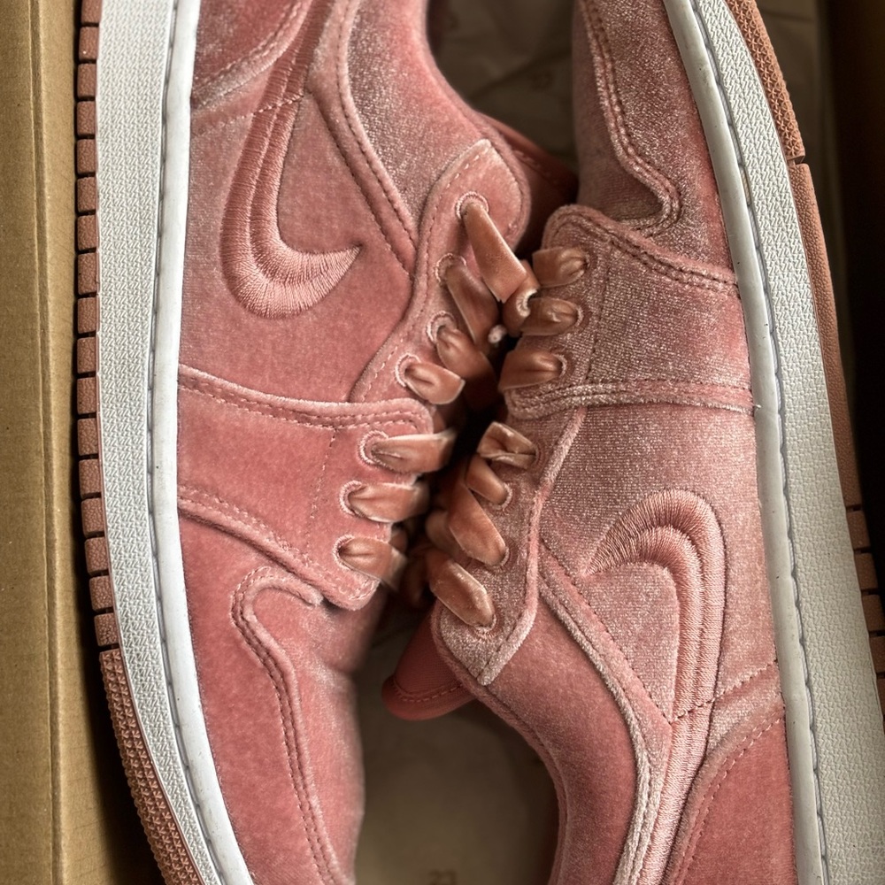Jordan Pink Sneakers with Suede Texture and Embossed Design